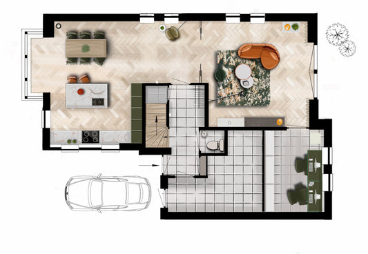 2D ontwerp compleet appartement